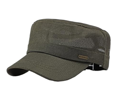 Ruicheng Flat Cap Herren Military Cap Army Kappe Sommer Mesh atmungsaktiv Sonnen Baseball Kappe (Armee grün) von Ruicheng