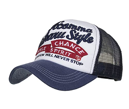 Ruicheng Mesh Cap Herren Vintage Trucker Cap Basecap Sommer Baseballcap (Blau-1) von Ruicheng