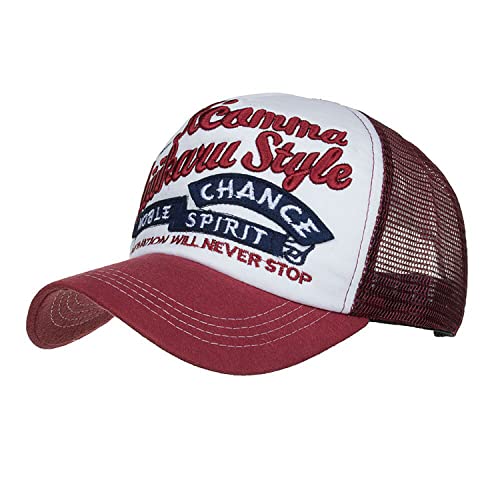 Ruicheng Mesh Cap Herren Vintage Trucker Cap Basecap Sommer Baseballcap (Rot-1) von Ruicheng