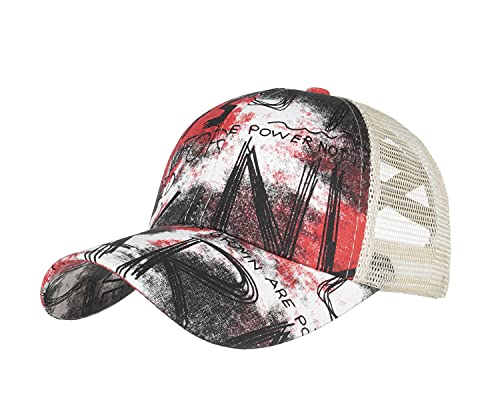 RUICHENG Pferdeschwanz Cap Damen Sommer Mesh Baseball Cap Basecap Atmungsaktiv Sonnenhut Kappe (Graffiti 2) von RUICHENG