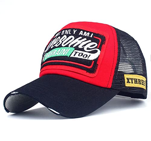 Ruicheng Trucker Cap Herren Damen Basecap Mesh Cap Sommer Sport Baseball Kappe (Schwarz-1), 56-60 von RUICHENG