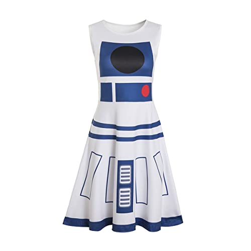 Ruikajia Damen R2-D2 Droid Racerback R2d2 Kostüm Halloween Cosplay Kleid Größe L von Ruikajia