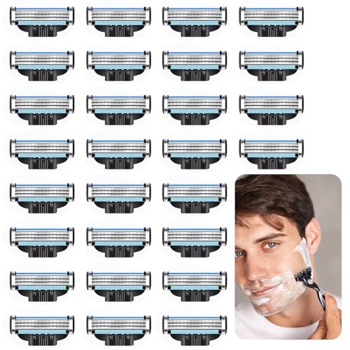 Männer Rasierklinge 28 Stück Rasierklingen-Nachfüllpackungen Professionelle Rasierklingen Anti-Reibungsdesign für schwer erreichbare Stellen und Bartstyling von Ruikdly