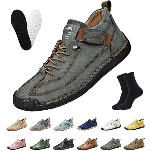 Ruileyou Elira Bequeme, Stützende Sneakers, Elira | Stilvolle Komfort-Sneaker, Leicht & Atmungsaktiv, Verstellbare Leder-Sneake (A, Erwachsene, Herren, 48, Numerisch, EU Schuhgrößensystem, M) von Ruileyou