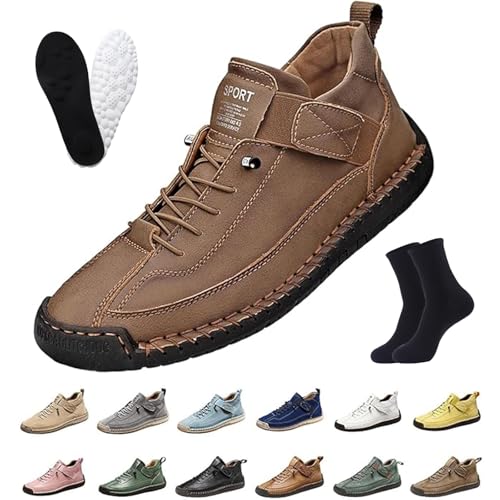 Ruileyou Elira Bequeme, Stützende Sneakers, Elira | Stilvolle Komfort-Sneaker, Leicht & Atmungsaktiv, Verstellbare Leder-Sneake (D, Erwachsene, Herren, 38, Numerisch, EU Schuhgrößensystem, M) von Ruileyou