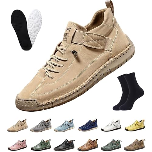 Ruileyou Elira Bequeme, Stützende Sneakers, Elira | Stilvolle Komfort-Sneaker, Leicht & Atmungsaktiv, Verstellbare Leder-Sneake (G, Erwachsene, Herren, 40, Numerisch, EU Schuhgrößensystem, M) von Ruileyou