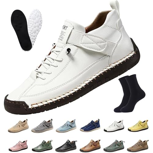Ruileyou Elira Bequeme, Stützende Sneakers, Elira | Stilvolle Komfort-Sneaker, Leicht & Atmungsaktiv, Verstellbare Leder-Sneake (H, Erwachsene, Herren, 39, Numerisch, EU Schuhgrößensystem, M) von Ruileyou