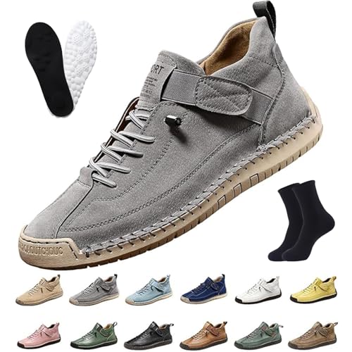 Ruileyou Elira Bequeme, Stützende Sneakers, Elira | Stilvolle Komfort-Sneaker, Leicht & Atmungsaktiv, Verstellbare Leder-Sneake (J, Erwachsene, Herren, 44, Numerisch, EU Schuhgrößensystem, M) von Ruileyou