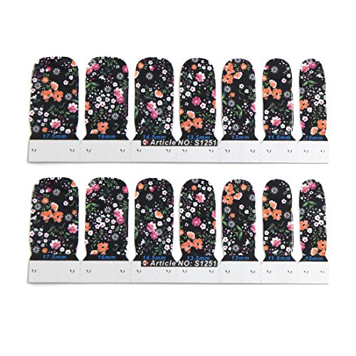 Ruilogod 1 Set Floral Muster Nagel Schönheit Patch Aufkleber DIY Nägel Kunst Tipps Klebstoff Dekor von Ruilogod