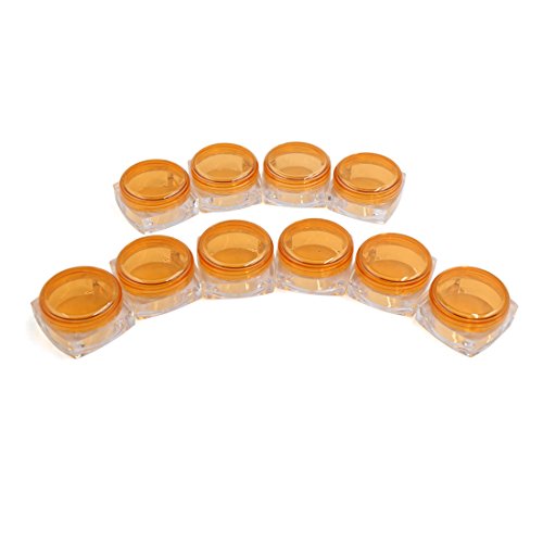 Ruilogod 10 stücke orange klare kunststoff reise make-up lidschatten lip gloss creme kosmetische probe container topf glas von Ruilogod