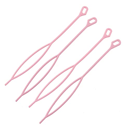 Ruilogod 2 Paar Rosa Kunststoff Instant Magic Hair Ponytail Bun Inhaber Für Mädchen von Ruilogod