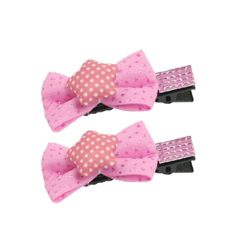 Ruilogod 2 stücke Rosa Bowknot Decor Black Zähne Bögen Haarklammern für Mädchen von Ruilogod