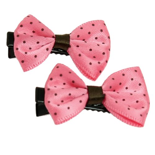 Ruilogod 2 stücke Rose rosa Bowknot Decor Black Alligator Haarklammern für Mädchen von Ruilogod