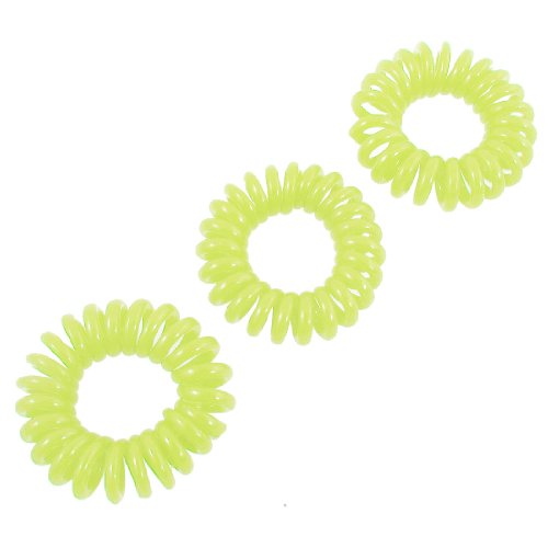 Ruilogod 3 stücke Gelb-Kunststoff-elastisches Telefon-Linien-förmiges Haarspulenband Ruilogod 3 stücke Gelb-Kunststoff-elastisches Telefon-Linien-förmiges Haarspulenband von Ruilogod