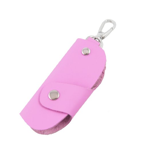 Ruilogod 3.9" Länge gefaltet Fuchsia Kunstleder Einzel-Schlüsselring Schlüsselhalter-Beutel von Ruilogod