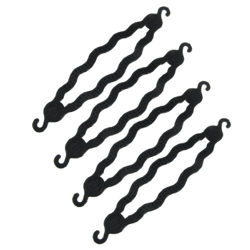 Ruilogod 4 Stück 5.9 "Magic Bun Maker Curler Haar Pferdeschwanzhalter Schwarz für Mädchen von Ruilogod