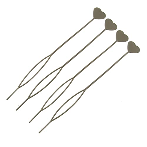 Ruilogod 4 stücke braune herz dekor tecker farbe ponytail styling maker tool für mädchen von Ruilogod