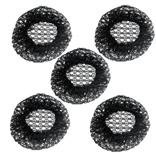 Ruilogod 5 stücke Black Mesh Elastic Bun Abdeckung Hairnets für Frauen von Ruilogod