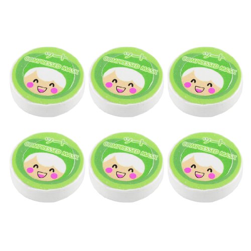 Ruilogod 6 PC-Grün-Abdeckung Compressed Gesichtsmaske Blatt für Frauen von Ruilogod