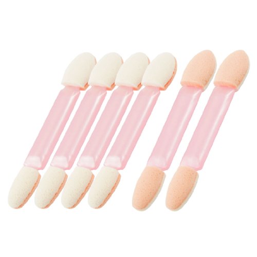 Ruilogod 6 Stück Hellrosa Doppelendball Lidschatten Schwamm-Bürsten-Kosmetik-Werkzeug von Ruilogod