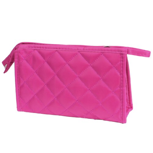 Ruilogod 8.9" Zip Up Closure Fuchsia Gitter-Muster-kosmetische Beutel für Damen von Ruilogod