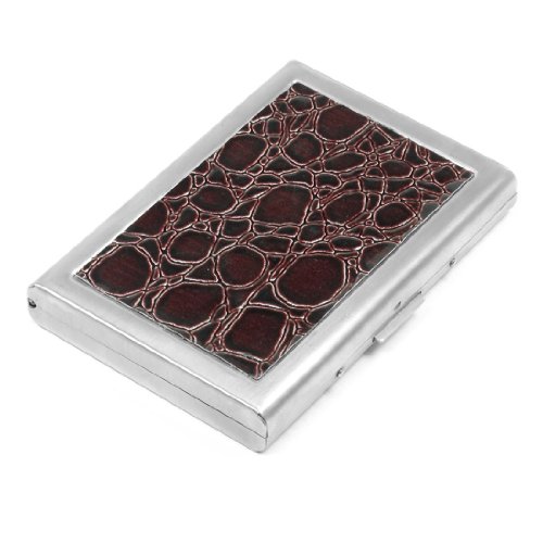 Ruilogod Alligator Print Kunstleder 6 Slots VIP-Karten-Kasten-Halter-Kasten Burgunder von Ruilogod