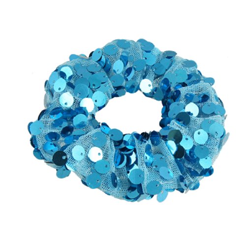 Ruilogod Allover-Pailletten-Detail-elastisches Haar-Pferdeschwanzband blau Ruilogod Allover-Pailletten-Detail-elastisches Haar-Pferdeschwanzband blau von Ruilogod