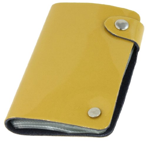 Ruilogod Batter Button Kunstleder dunkelgelb 10 Stück Kapazität Kreditkarteninhaber von Ruilogod
