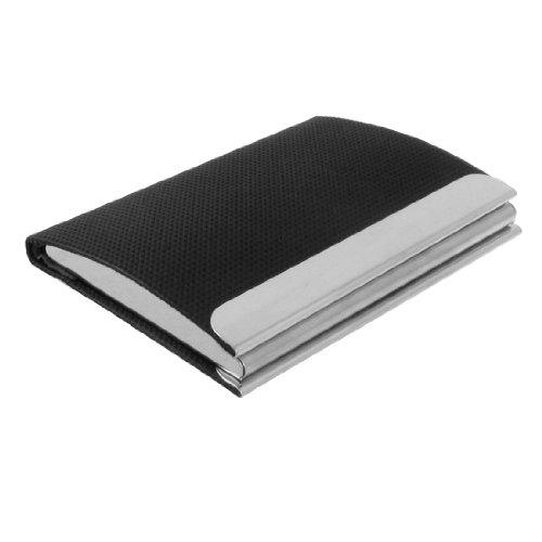 Ruilogod Black Faux Leder überdachter Metallgeschäftskarten-Fallhalter von Ruilogod