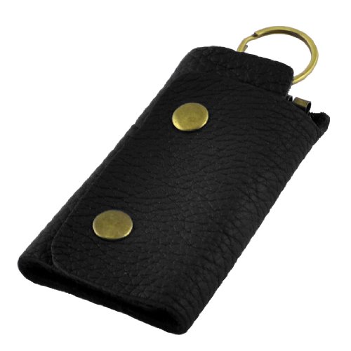 Ruilogod Black Lichee Muster Rechteck Faux Leder Schlüsselanhänger Key Bag Fall Tasten Halter von Ruilogod