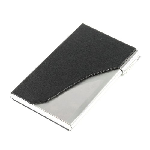 Ruilogod Black Litchi Print Faux Leder beschichtet Plastic Visitenkartenhalter von Ruilogod