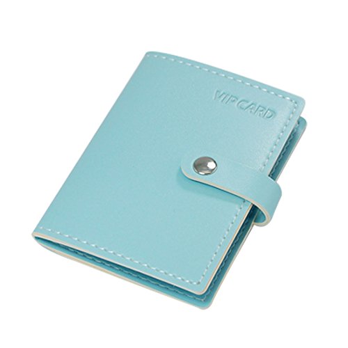 Ruilogod Blaue Kunstlederhaut 20 Taschen Kartenfall mit Befestigungselement von Ruilogod