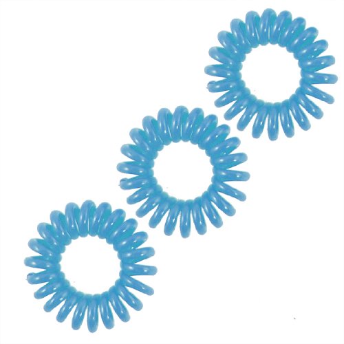 Ruilogod Blaue Kunststoff-elastische Spulenring-förmiges Haarband für Frauen 3 Stück Ruilogod Blaue Kunststoff-elastische Spulenring-förmiges Haarband für Frauen 3 Stück von Ruilogod