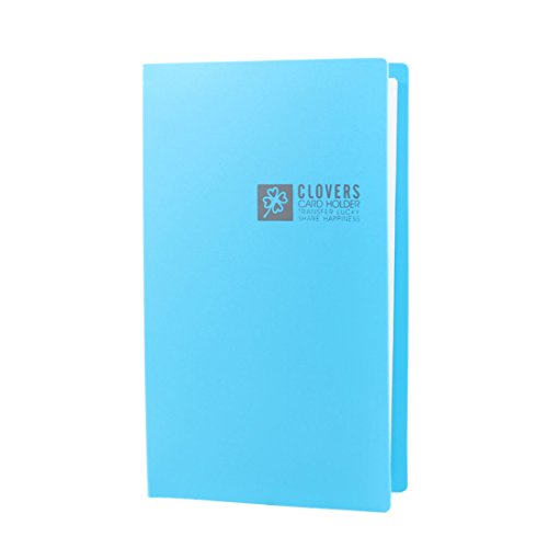 Ruilogod Blaue Kunststoffabdeckung 120 Taschen Notebook-Stil Name ID-Karten-Fallhalter von Ruilogod