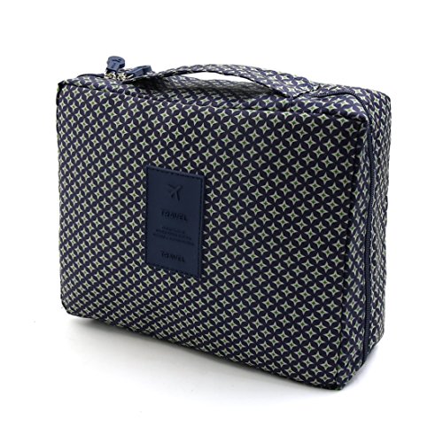 Ruilogod Blaue Sterne Muster Reißverschluss Tragbare Frauen Makeup Kosmetiktasche Organizer Aufbewahrungstasche von Ruilogod