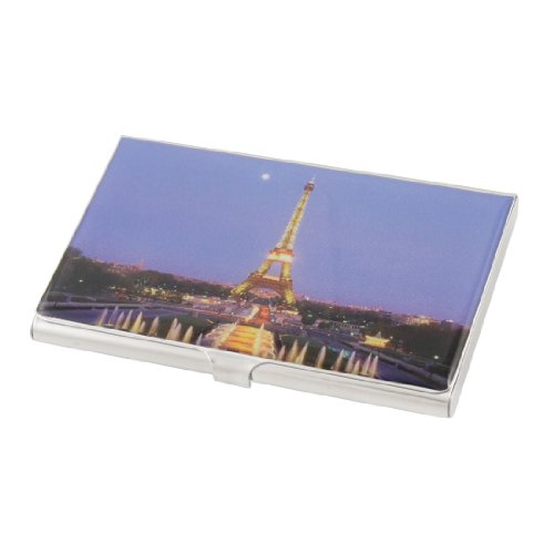 Ruilogod Blauer Hintergrund Tower Print Edelstahl Business ID VIP Name Kartenkästchen Kasten von Ruilogod