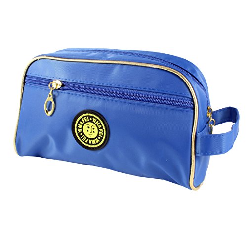 Ruilogod Blauer Polyester-Reißverschluss-Nylon-Futter-Kosmetiktasche für Frau von Ruilogod