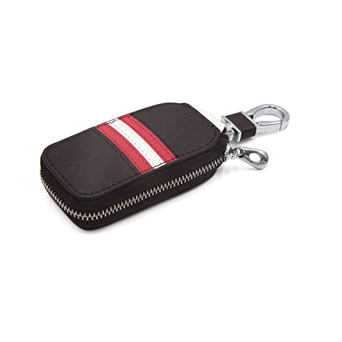 Ruilogod Brauner Kunstleder Rechteck Key Münze Lagerhalter Reißverschluss Tasche für Auto nach Hause von Ruilogod