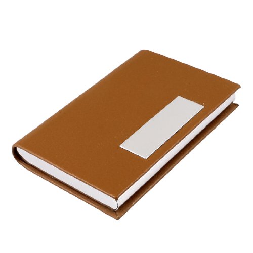 Ruilogod Brown-Kunst-Leder-beschichteter Metall-Geschäftsname-Karten-Halter-Container von Ruilogod