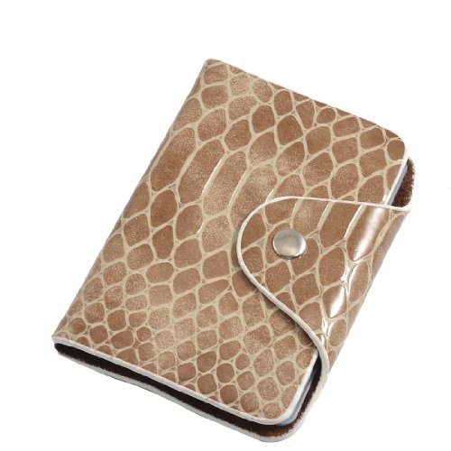 Ruilogod Brown-Kunstleder-Schlangen-Druckbank-Karte-Taschen-Container-Halter von Ruilogod
