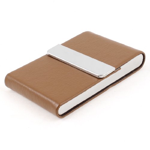 Ruilogod Brown-Magnet-Verschlussklappen-Visitenkarten-Speicher-Fallhalter von Ruilogod