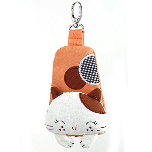 Ruilogod Cat Head Decor Lobster Verschluss Reißverschluss Key Münze Tasche Geldbörse Brieftasche Orange von Ruilogod