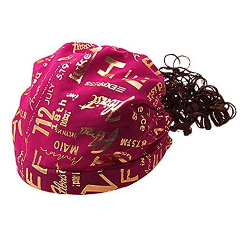 Ruilogod Charming braune lockige Perücke Faux Toupet w/Kappe Bandana für Mädchen von Ruilogod