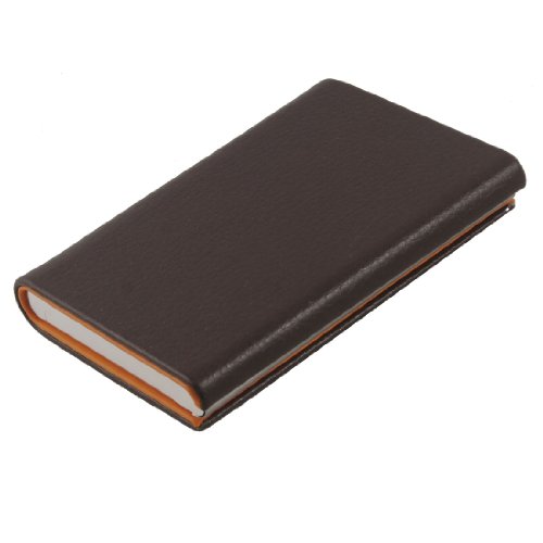 Ruilogod Chocolate Color Faux Leder Texturierte Muster Geschäftsname ID Karteninhaber Fall von Ruilogod