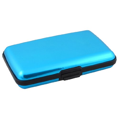 Ruilogod Cyan Blue 6 Fächer Legierung ID Kredit Bank Karten Halter Fall Box Organizer von Ruilogod