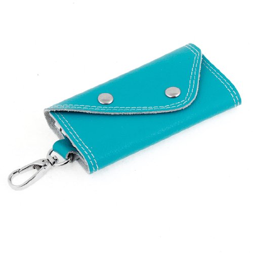 Ruilogod Cyan Kunstleder 5 Keyrings faltbare Schlüssel-Halter-Kasten-Geldbeutel von Ruilogod