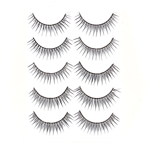 Ruilogod Dame Frauen beheben Kleber Klebstoff Falsches Wimpern Make-up-Werkzeug schwarz 5 Paare von Ruilogod