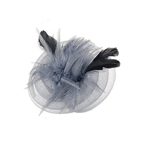 Ruilogod Dame Graue Feder Spiralgeflecht Blume Form Haarspange Brosche Ruilogod Dame Graue Feder Spiralgeflecht Blume Form Haarspange Brosche von Ruilogod