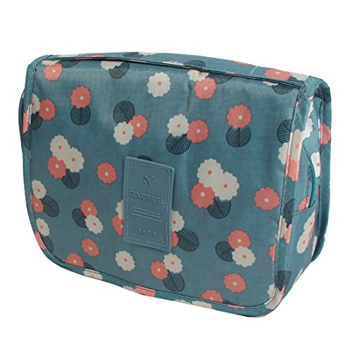 Ruilogod Dame Reise faltbar tragbarer hängender Kulturkollektion Kosmetik-Make-up-Veranstalter-Organizer-Taschen-Blau-Haken von Ruilogod