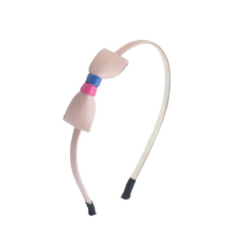 Ruilogod Dame Rosa Bowknot Decor Kunstleder beschichtete Metallhaar-Reifen von Ruilogod